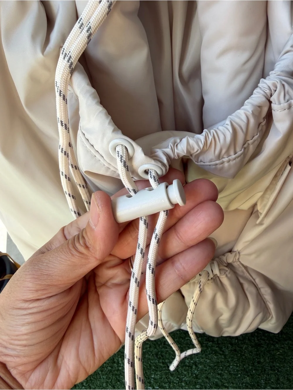 Dagne Dover Kal Puff Drawstring Tote Moonbeam